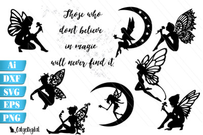 Fairy Vector Silhouettes Fairies