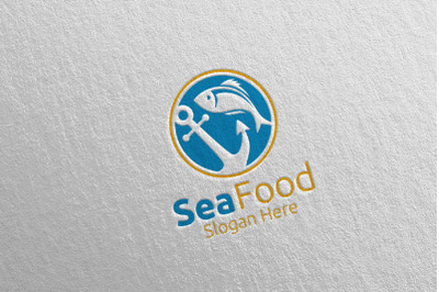 Fish Seafood Logo for Restaurant or Cafe 98