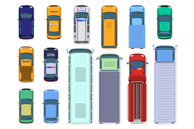 Car top view. Street vehicle engine roof viewing&2C; traffic cars&2C; city b