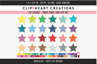 Star Sugar Cookie Sprinkles Clipart - 100 Colours