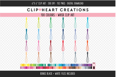 Whisk Clipart - 100 Colours
