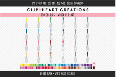 Whisk Clipart - 100 Colours