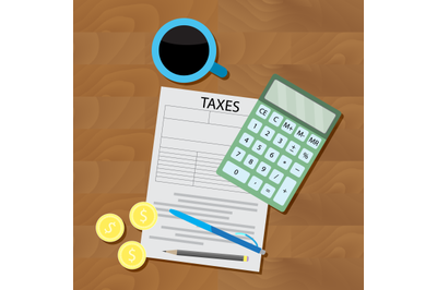 Counting taxes flat vector