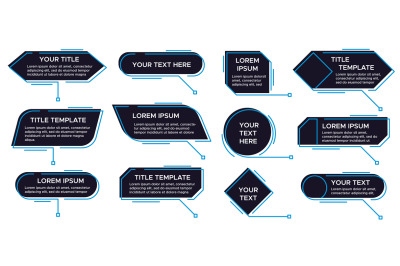Callouts titles banner. Futuristic callouts template&2C; digital line tex
