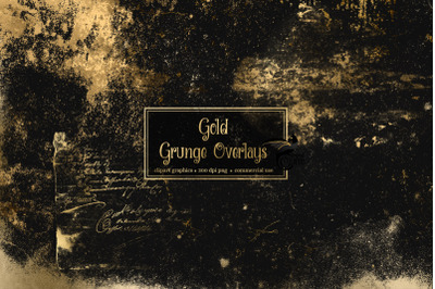 40 Gold Grunge Overlays
