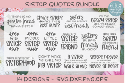 Sister Quotes Bundle - 14 Designs