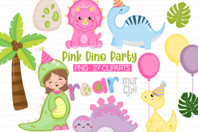 Pink dino Cliparts