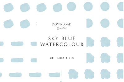 50 Sky Blue Watercolour Textures