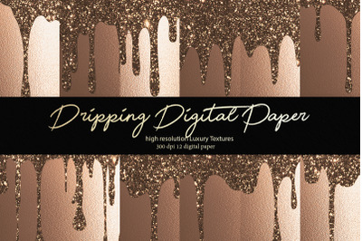Dripping Glitter Digital Paper