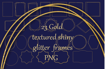 23 Gold textured shiny glitter frames PNG Clipart