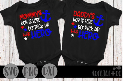 Pick up his hero, mommy, daddy, SVG, PNG, DXF, military, homecoming