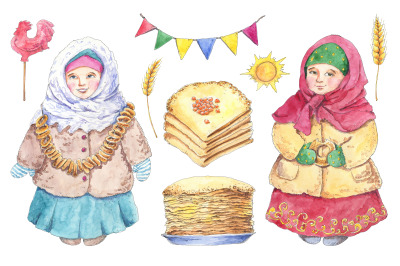 Russian pancake week set - Maslenitsa (Shrovetide)
