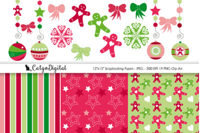 Christmas Scrapbooking Papers and Clip Art