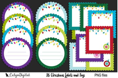 Christmas Labels and Tags  Printable Digital Clip Art