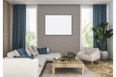 Interior scene - artwork background - frame mockup