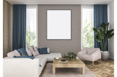 Interior scene - artwork background - frame mockup