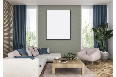 Interior scene - artwork background - frame mockup