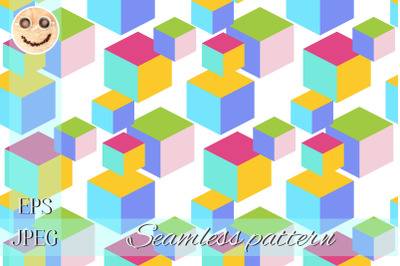 Children toy block vector seamless pattern