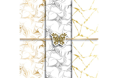 Abstract gold and silver seamless repeating pattern