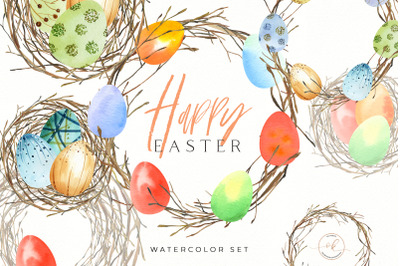 Watercolor Happy Easter Bundle