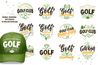 Set of vintage Golf emblems
