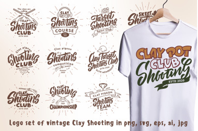 Logo set of vintage Clay Shooting