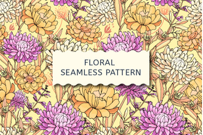 Art floral vector seamless pattern.