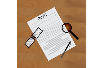 Tax form on table