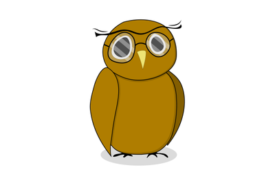 Wise owl with glasses