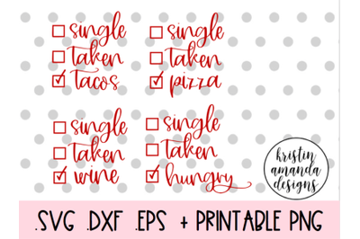 Single Taken Bundle Anti Valentine Funny Valentine&#039;s Day Bundle SVG DX
