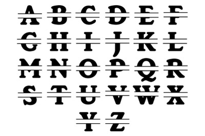 Split Monogram Alphabet SVG, Split Monogram Letters SVG Cut Files