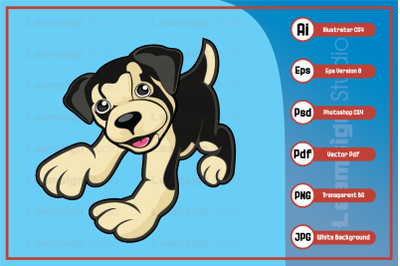 Puppy dog cartoon character illustration