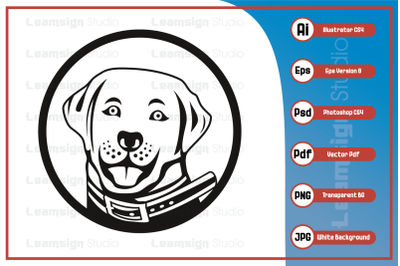 Dog head logo character illustration