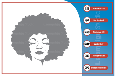 Afro woman face design