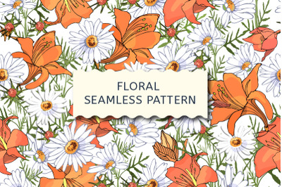 Art floral vector seamless pattern.