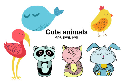 Worksheet animals + coloring book