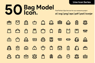 50 Bag Model Icon Line