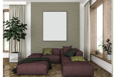 Interior scene - artwork background - frame mockup