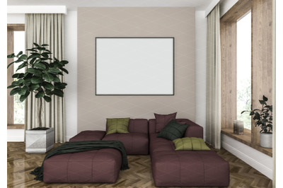 Interior scene - artwork background - frame mockup