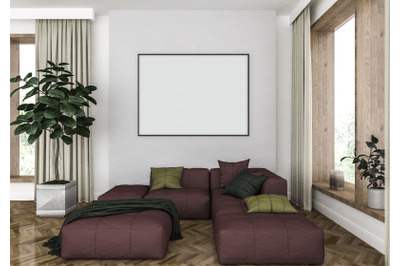 Interior scene - artwork background - frame mockup