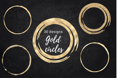 Gold and glitter circles for logo, Round gold dot, Roud gold frame