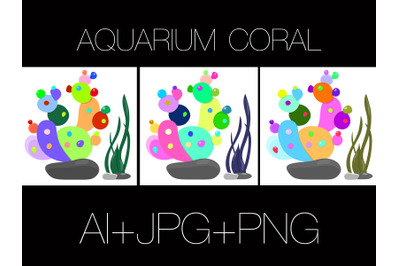Aquarium coral. Coral candies. Colorful coral vector silhuette