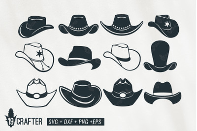 cowboy hat clipart svg bundle