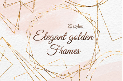 Gold frames clipart Digital frame for Invitation card Invitation decor