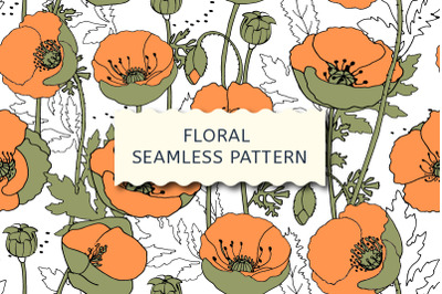 Art floral vector seamless pattern.