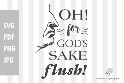 Funny Bathroom SVG Printable Sign  Flush