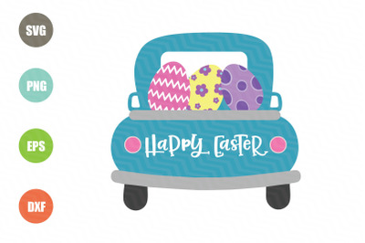 Easter Truck SVG, Happy Easter SVG