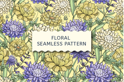 Art floral vector seamless pattern.