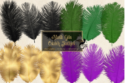 Mardi Gras Ostrich Feathers Clipart