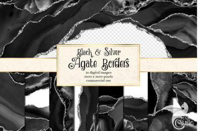 Black and Silver Agate Borders